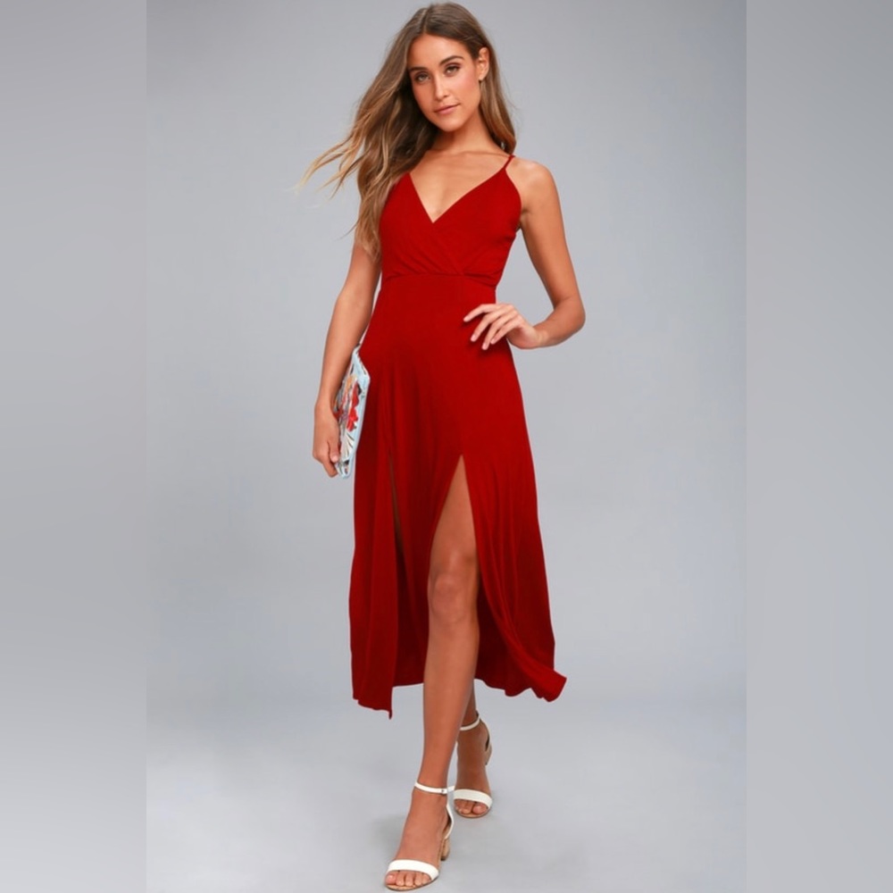 Time to Tango Red Midi Dress